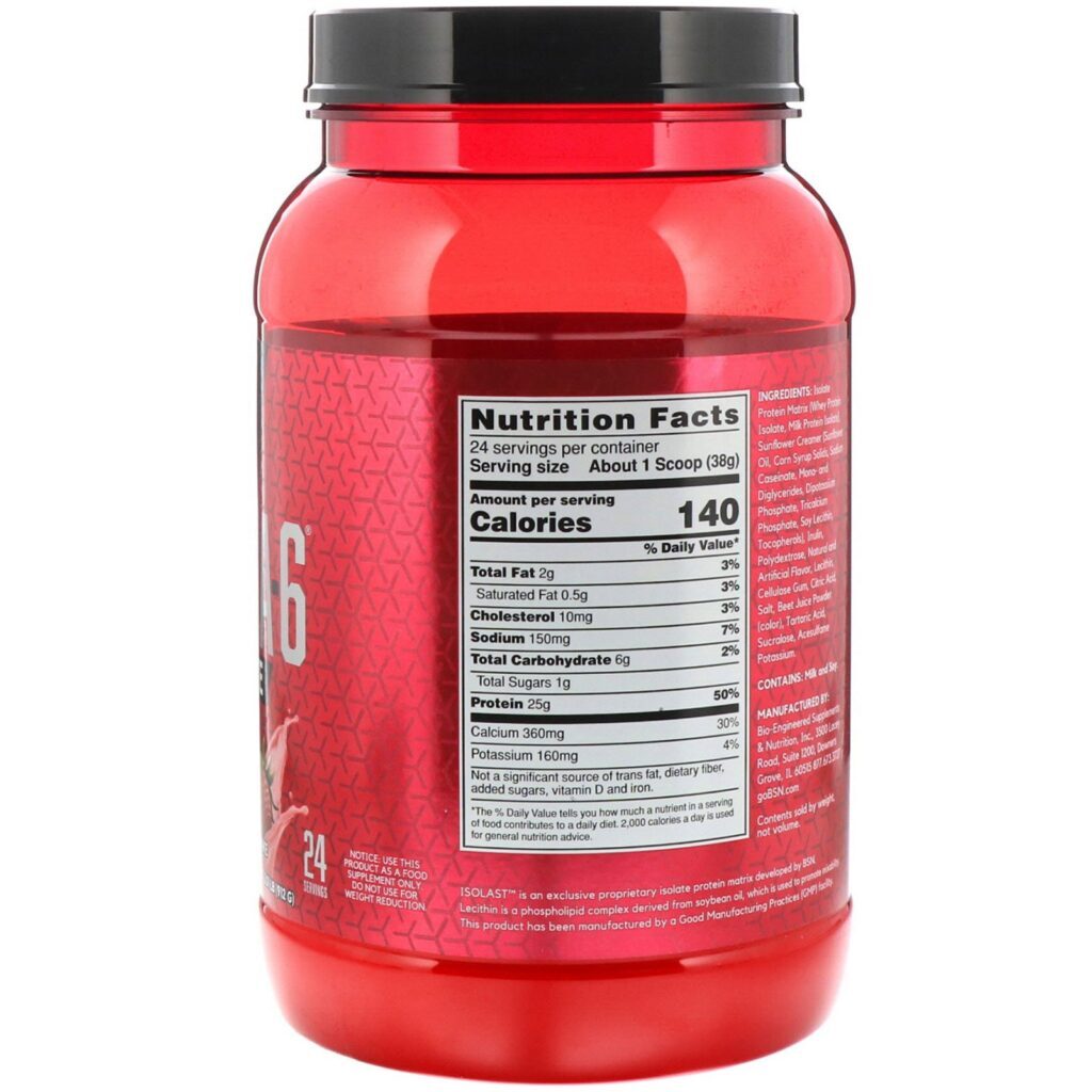 BSN, Syntha-6 Isolada, Proteína em Pó para Bebida, Milkshake de Morango, 2.01 lbs (912 g) - Imagem 2