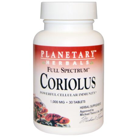 Planetary Herbals, Coriolus de Espectro Completo, 1.000 mg, 30 comprimidos