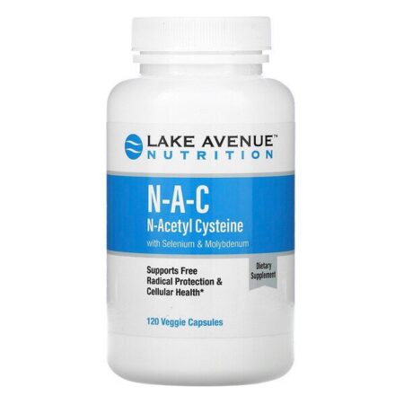 Lake Avenue Nutrition, NAC (N-acetil Cisteína) com Selênio e Molibdênio, 600 mg, 120 Cápsulas Vegetais