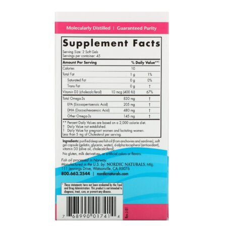 Nordic Naturals, DHA pré-natal, fórmula sem sabor, 500 mg, 90 Softgels - Image 2