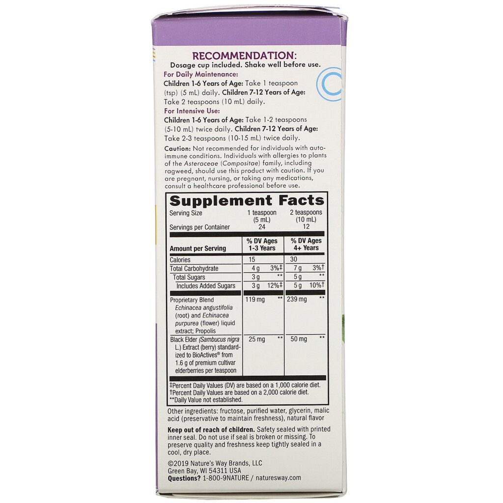 Nature's Way, Sambucus for Kids, Standardized Elderberry, Immune Syrup, 4 fl oz (120 ml) - Imagem 2