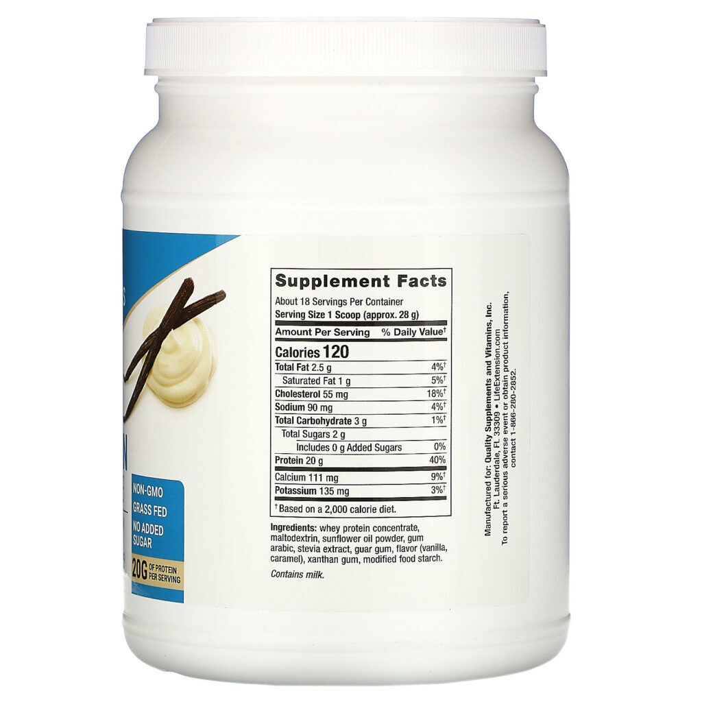 Life Extension, Wellness Code, Whey Protein Concentrate, Vanilla Flavor, 1.10 lb (500 g) - Imagem 2