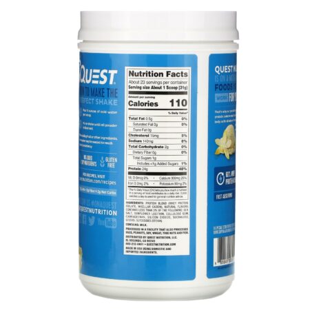 Quest Nutrition, Protein Powder, Vanilla Milkshake, 1.6 lb (726 g) - Image 2