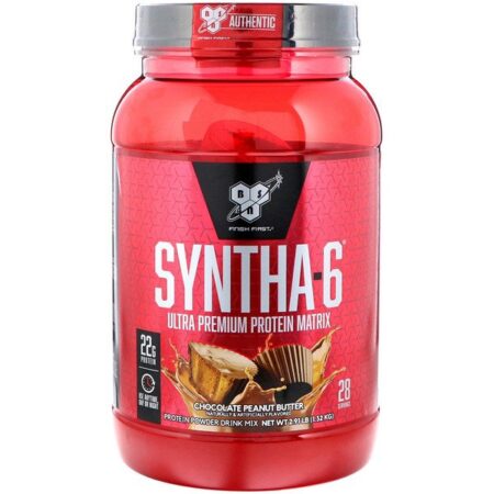 BSN, Syntha-6, Pó de Proteína Ultra Premium para Massa Muscular Magra, Chocolate e Manteiga de Amendoim, 2,91 lbs (1,32 kg)