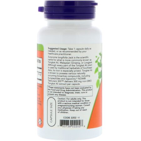 Now Foods, TestoJack 300, 60 Cápsulas Vegetais - Image 2