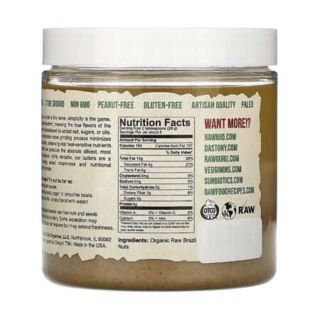 Dastony, Organic Brazil Nut Butter, 8 oz (227 g) - Image 2