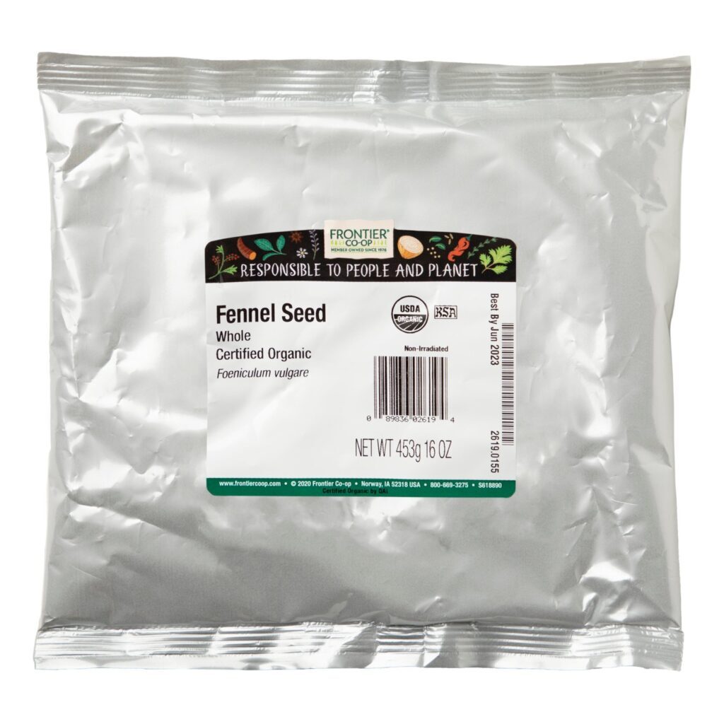 Frontier Natural Products, Organic Whole Fennel Seed, 16 oz (453 g) - Imagem 2