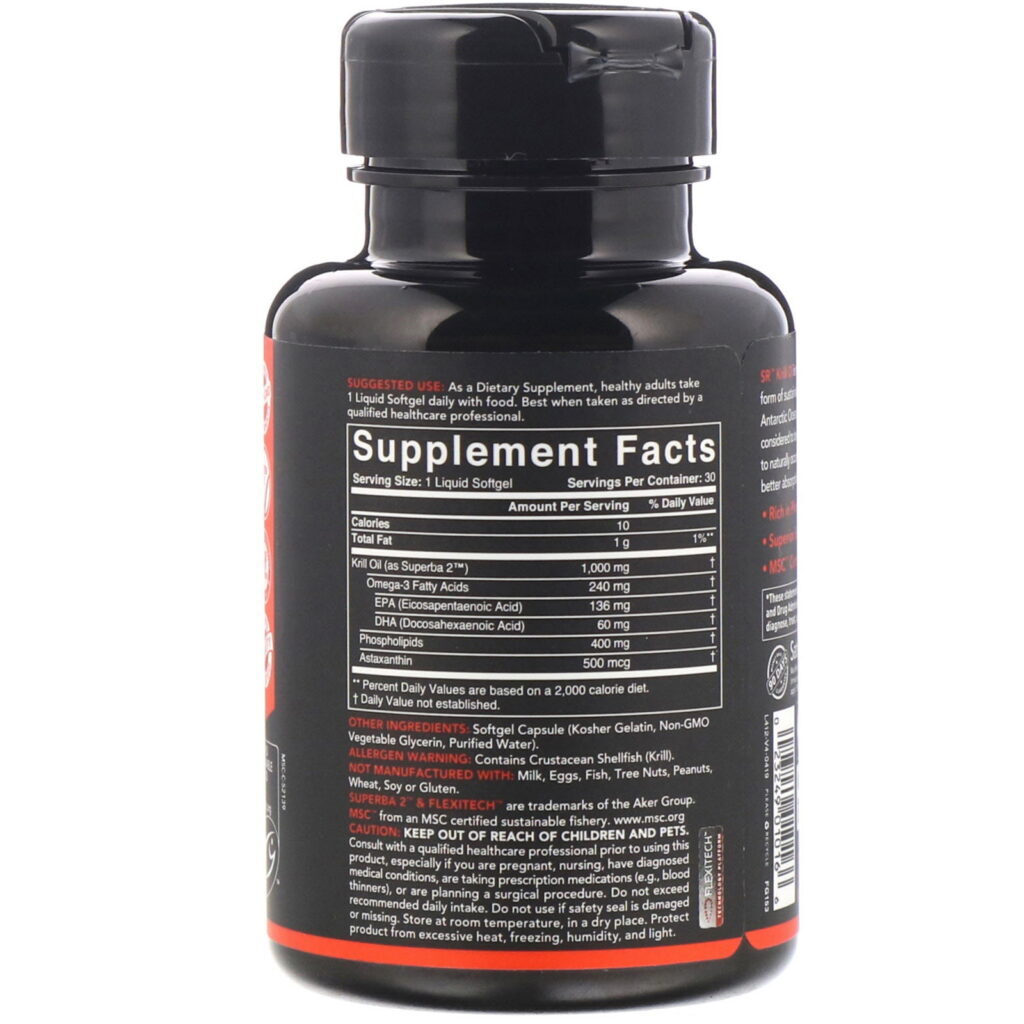 Sports Research, Óleo de Krill Antártico com Astaxantina, 1000 mg, 30 Cápsulas Gelatinosas - Imagem 2