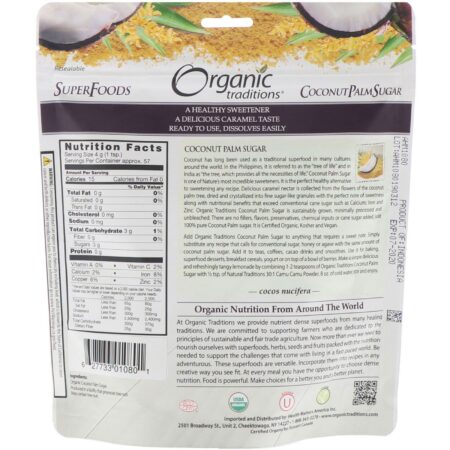 Organic Traditions, Açúcar de Coqueiro, 8 oz (227 g) - Image 2