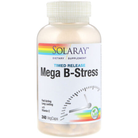 Solaray, Mega B-Stress, Liberação Programada, 240 Cápsulas Vegetais - Image 2