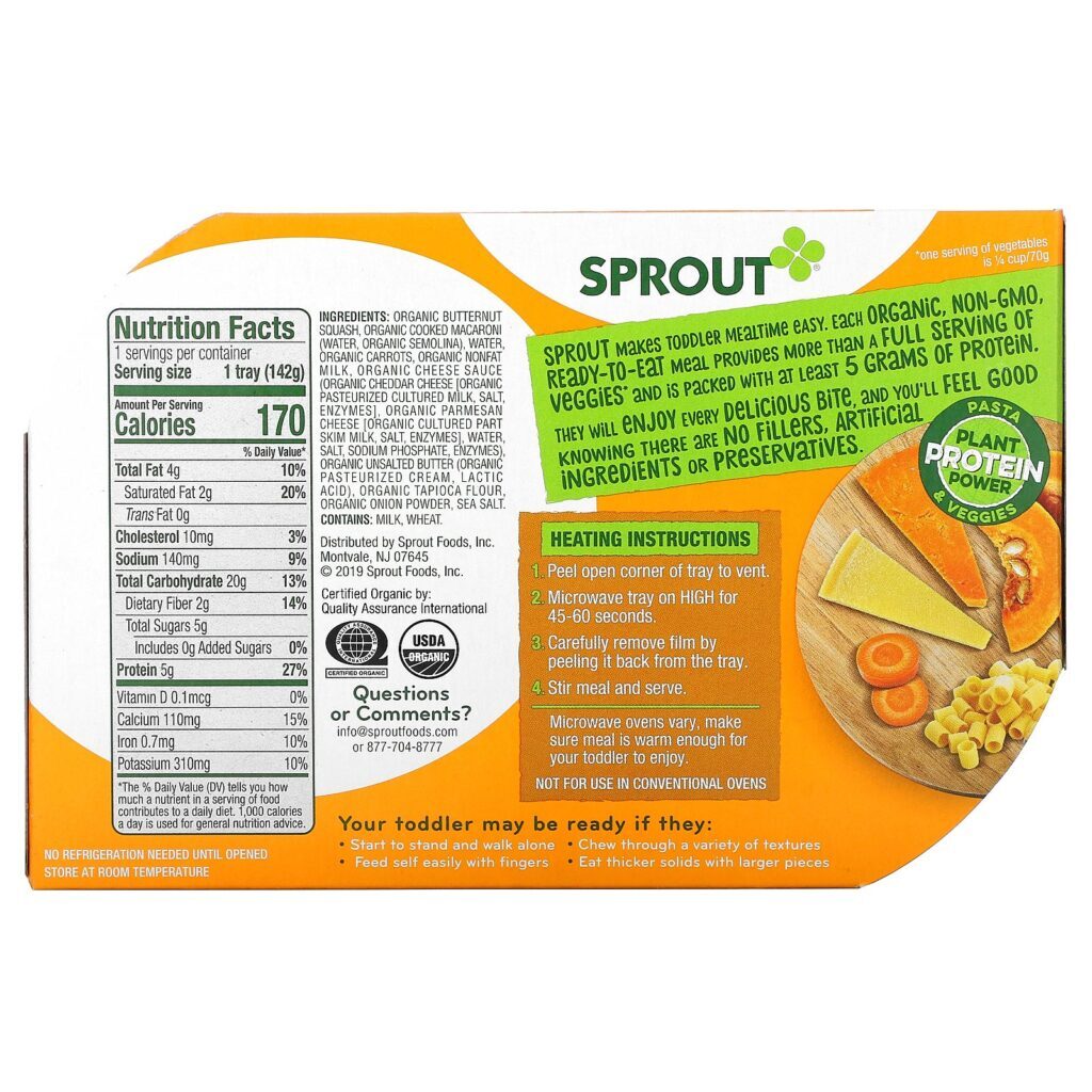 Sprout Organic, Butternut Mac & Cheese, 12 Months and Up, 5 oz ( 142 g) - Imagem 2