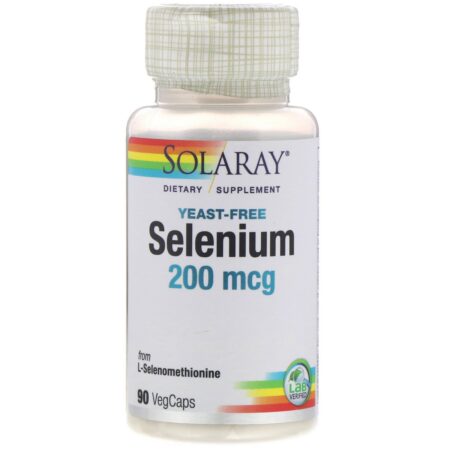 Solaray, Selênio, 200 mcg, 90 Cápsulas