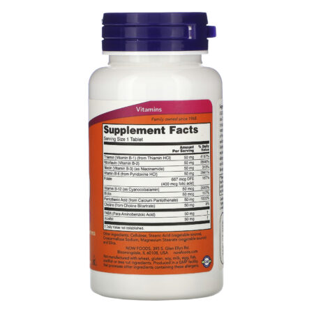 Now Foods, B-50, 100 Tablets - Image 2