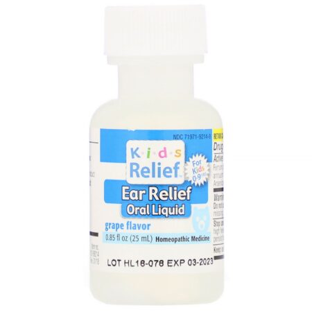 Homeolab USA, Kids Relief, Ear Relief Oral Liquid, For Kids 0-9 Yrs, Grape Flavor, 0.85 fl oz (25 ml) - Image 3