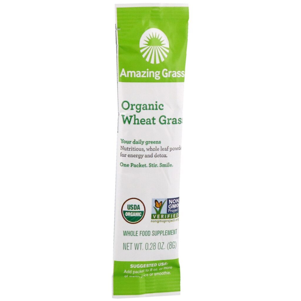 Amazing Grass, Grama de trigo orgânico, 15 pacotes individuais, 0,28 oz (8 g) Cada - Imagem 3
