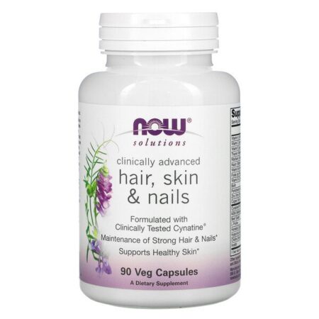 Now Foods, Solutions, Clinically Advanced, Fórmula para Cabelos, Pele e Unhas, 90 Cápsulas Vegetais