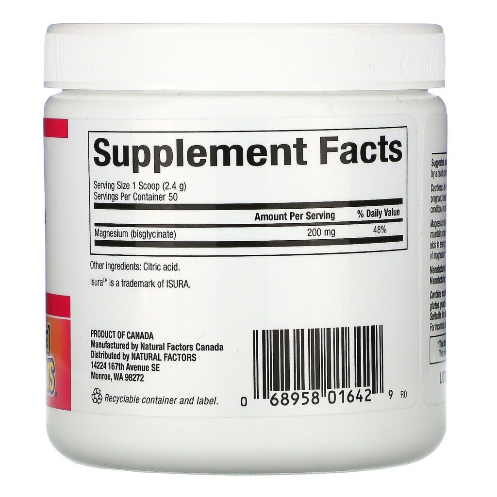 Natural Factors, Magnesium, 4.2 oz (120 g) - Imagem 2