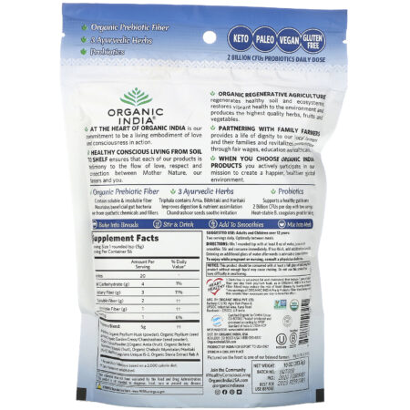 Organic India, Psyllium Pre & Probiotic Fiber, Original, 10 oz (283.5 g) - Image 2