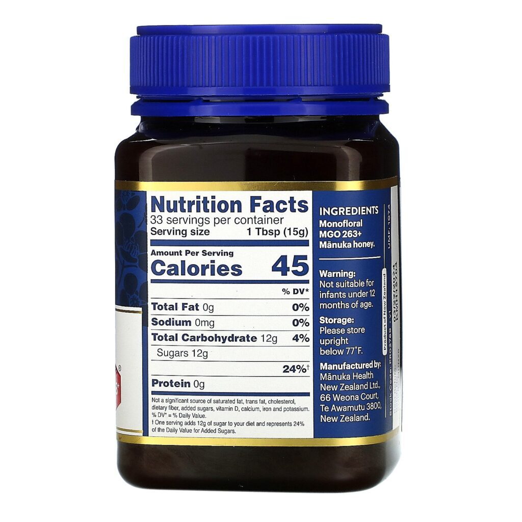Manuka Health, Mel de Manuka, MGO 263+, 500 g (1,1 lb) - Imagem 2