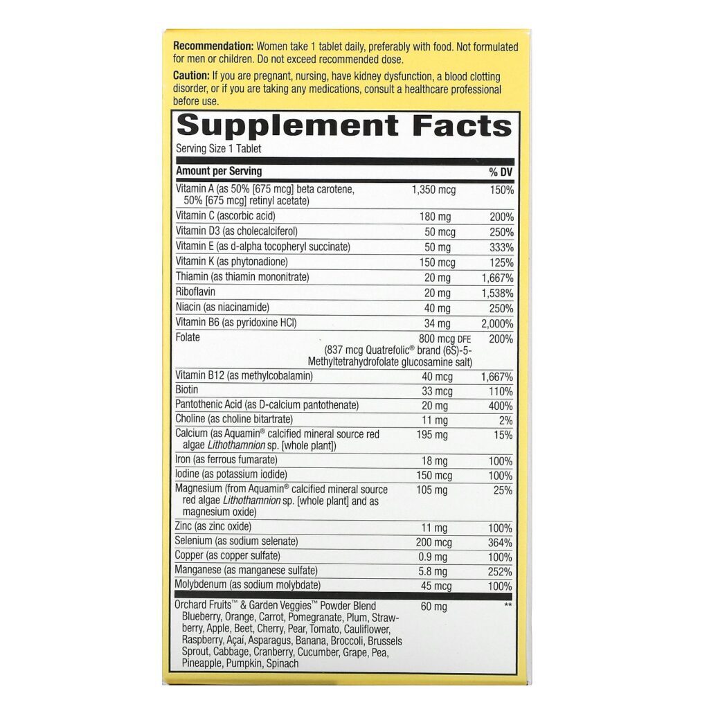 Nature's Way, Alive! Once Daily, Multivitamínico Ultra Potencial para Mulheres, 60 Comprimidos