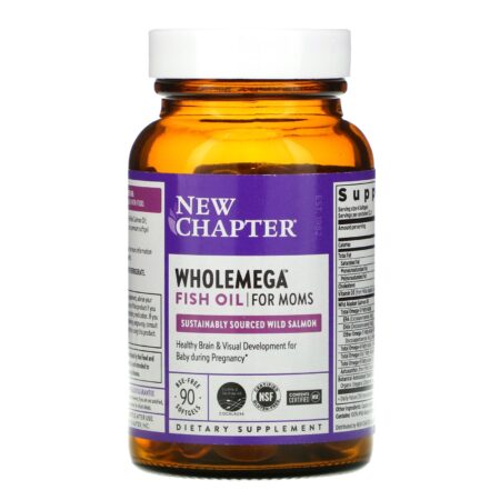 New Chapter, Wholemega for Moms Fish Oil, From Wild Alaskan Salmon, 500 mg, 90 Softgels - Image 3