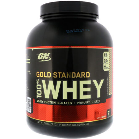 Optimum Nutrition, Soro de Leite 100% Padrão Gold, Chocolate com Coco, 5 lbs (2,27 kg)