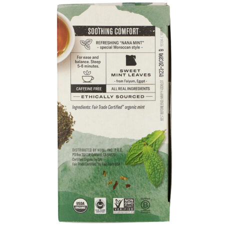 Numi Tea, Organic Herbal Teasan, Moroccan Mint, Caffeine Free, 18 Tea Bags, 1.40 oz (39.6 g) - Image 2