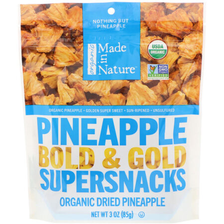 Made in Nature, Orgânico, Supersnacks de Abacaxi Bold & Gold, 3 oz (85 g)