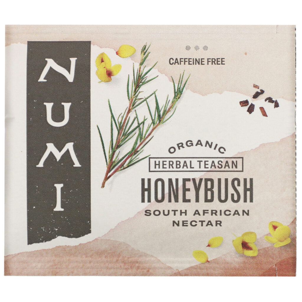 Numi Tea, Organic Herbal Teasan, Honeybush, Caffeine Free, 18 Tea Bags, 1.52 oz (43.2 g) - Imagem 3