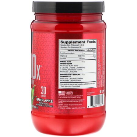 BSN, AminoX, Resistência e Recuperação, Maçã Verde, 435 g (15,3 oz) - Image 2