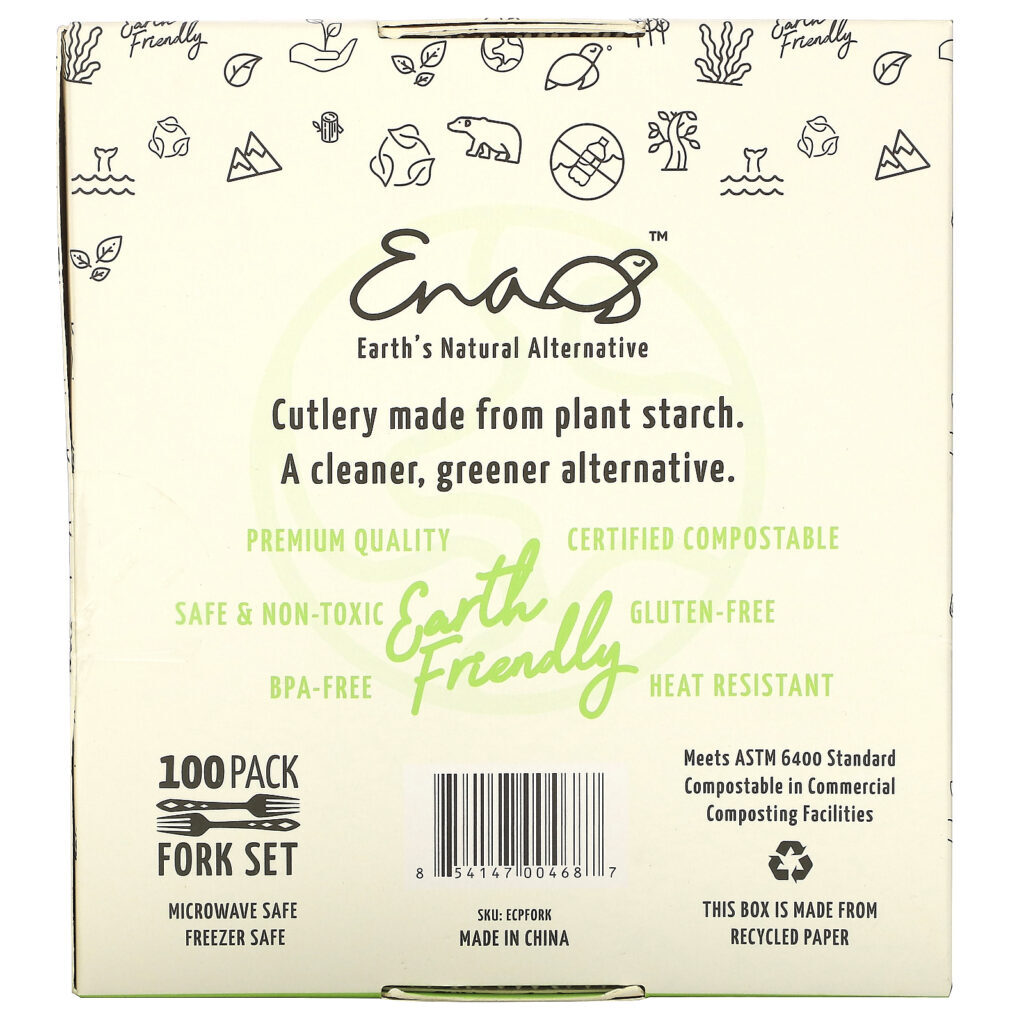 Earth's Natural Alternative, Compostable Forks, 100 Count - Imagem 2