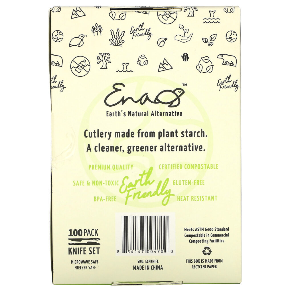 Earth's Natural Alternative, Compostable Knifes, 100 Pack - Imagem 2
