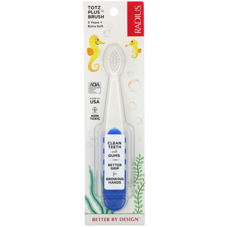 RADIUS, Totz Plus Brush, 3+ Years, Extra Soft, White/Blue, 1 Toothbrush - Image 2