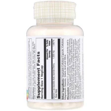 Solaray, Timed Release Vitamin C, 1000 mg, 100 VegCaps - Image 2