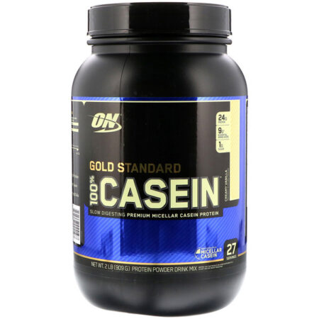 Optimum Nutrition, Gold Standard 100% Caseína, Baunilha Cremosa, 909 g (2 lbs)