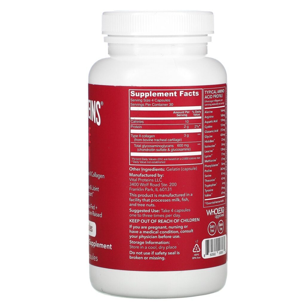 Vital Proteins, Cartilage Collagen, 120 Capsules - Imagem 2