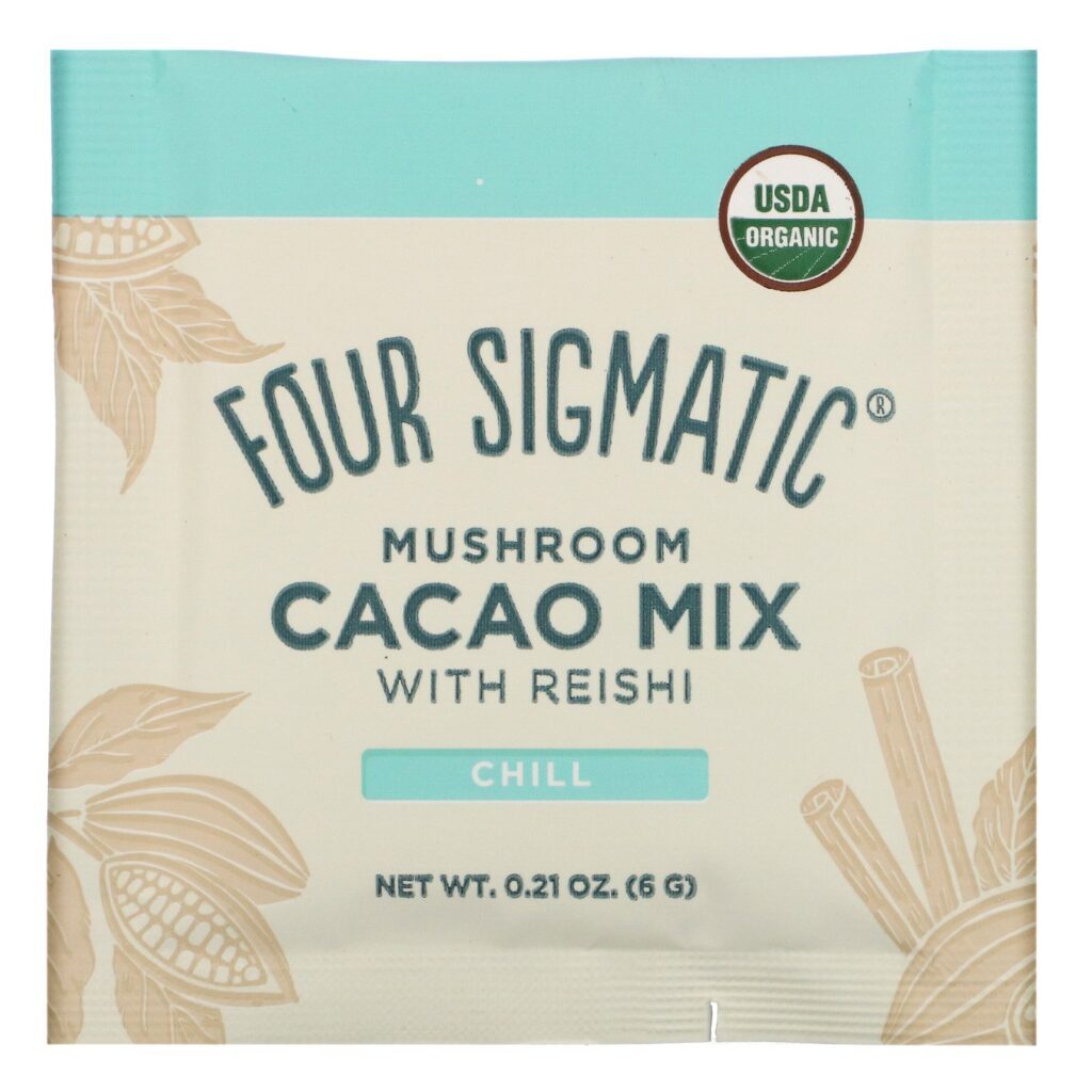 Four Sigmatic, Mushroom Cacao Mix with Reishi, 10 Packets, 0.21 oz (6 g) Each - Imagem 3