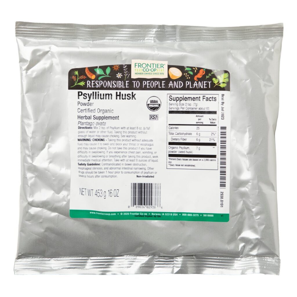 Frontier Natural Products, Organic Psyllium Husk Powder, 16 oz (453 g) - Imagem 2