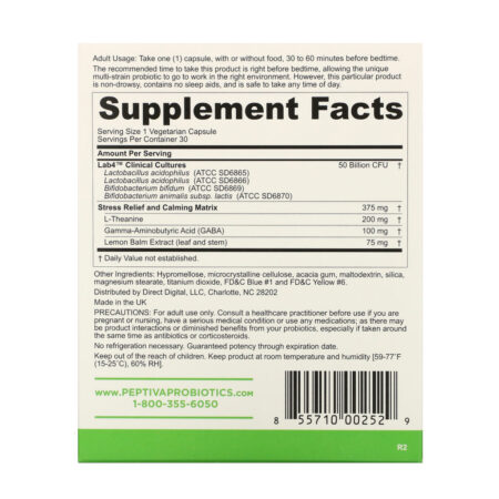 Peptiva, Clinically Validated Probiotics, Advanced Digestive Relief, 30 Vegetarian Capsules - Imagem 2