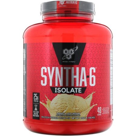 BSN, Syntha-6 Isolado, Mix para Bebida de Proteína em Pó, Sorvete de Baunilha, 4,02 lbs (1,82 kg)