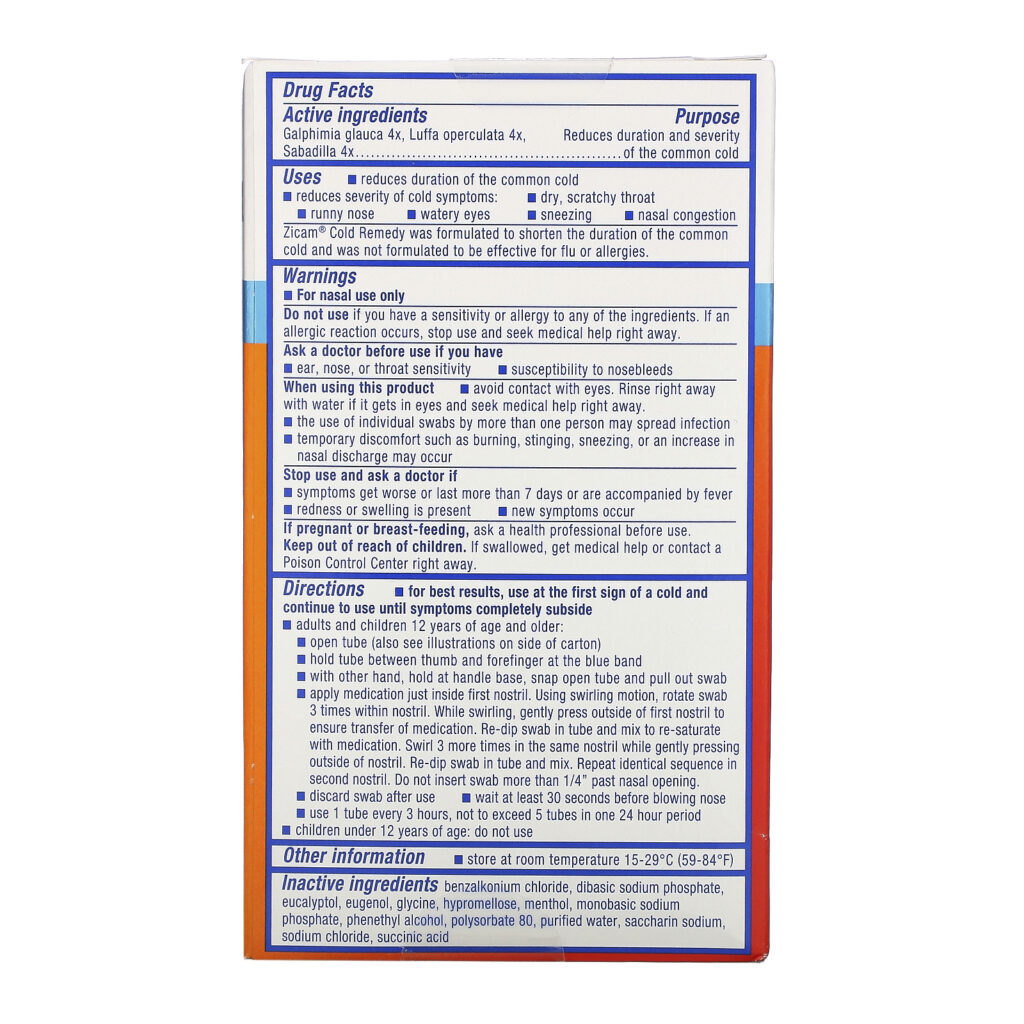 Zicam, Cold Remedy, Nasal Swabs, 20 Medicated Swabs - Imagem 2