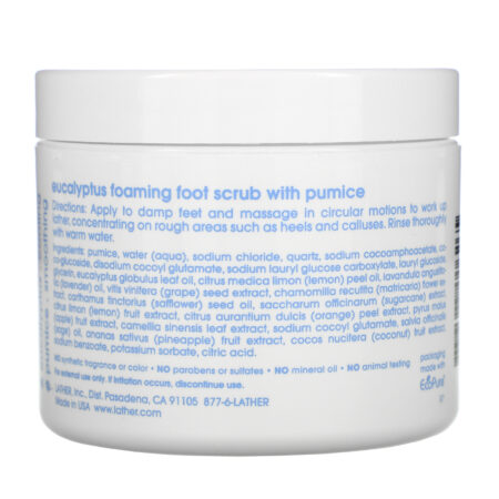 Lather, Eucalyptus Foaming Foot Scrub with Pumice, 4 oz (113 g) - Image 2