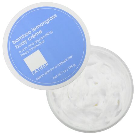 Lather, Bamboo Lemongrass Body Creme, 7 oz (198 g) - Image 3