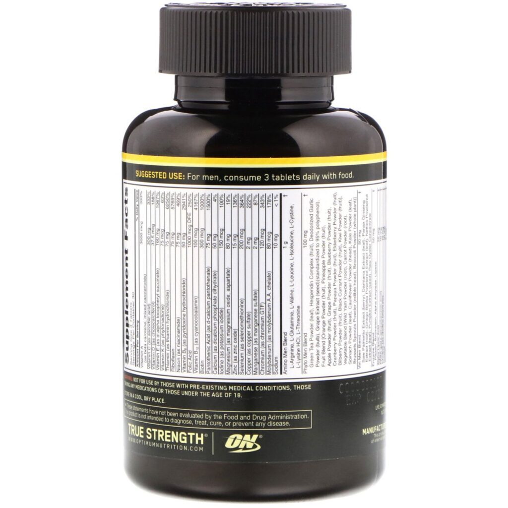 Optimum Nutrition, Opti-Men, 90 Comprimidos - Imagem 2