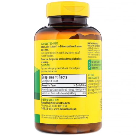 Nature Made, Calcium with Vitamin D3, 600 mg, 220 Tablets - Image 2