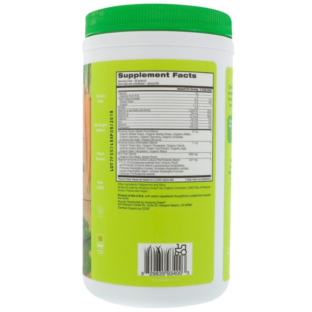 Amazing Grass, Superalimento Verde Original, 17 oz (480 g) - Imagem 2