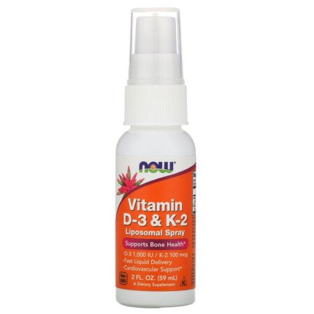 Now Foods, Vitamin D-3 & K-2, Liposomal Spray, 2 fl oz (59 ml)