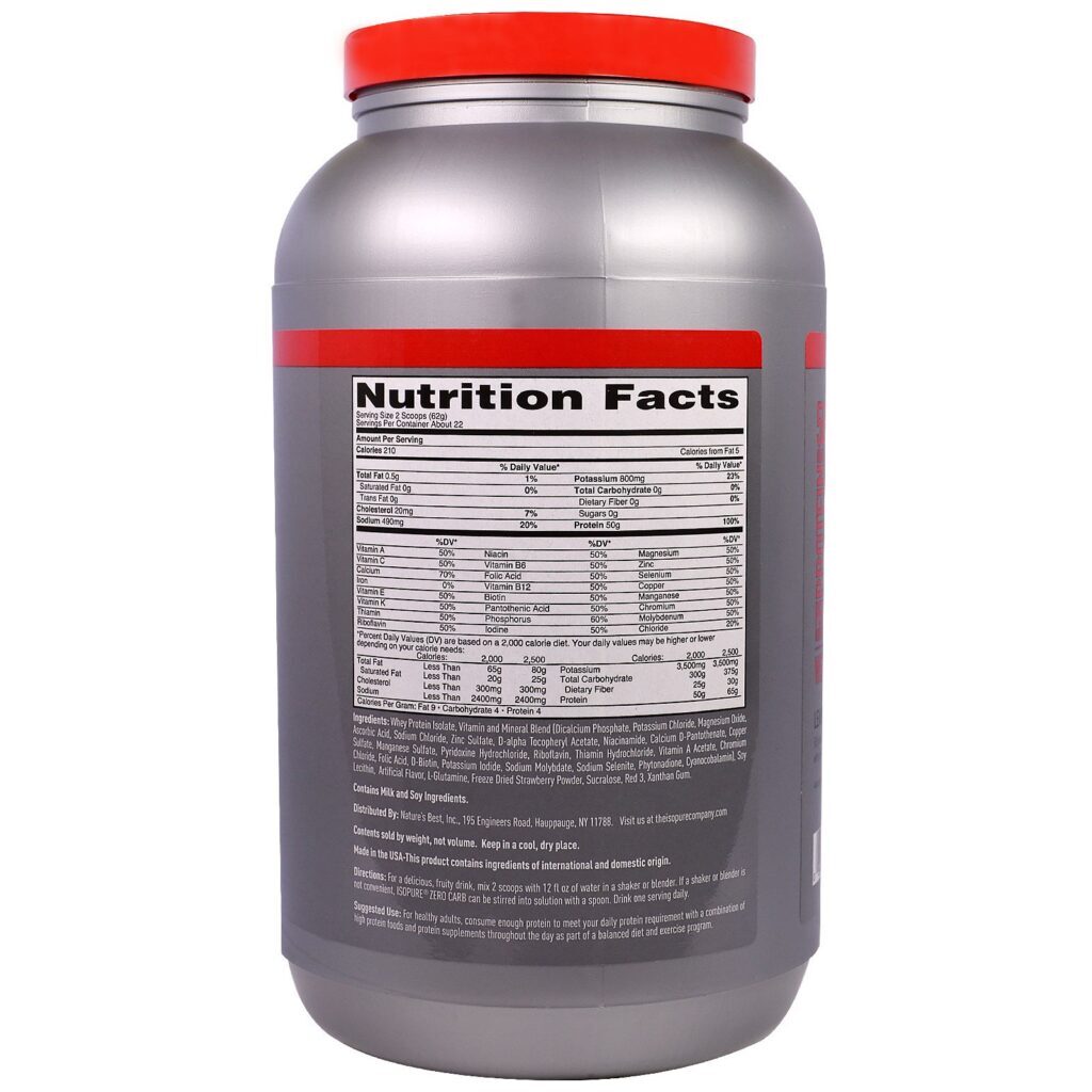 Isopure, Zero Carb, Protein Powder, Strawberries & Cream, 3 lb (1.36 kg) - Imagem 2