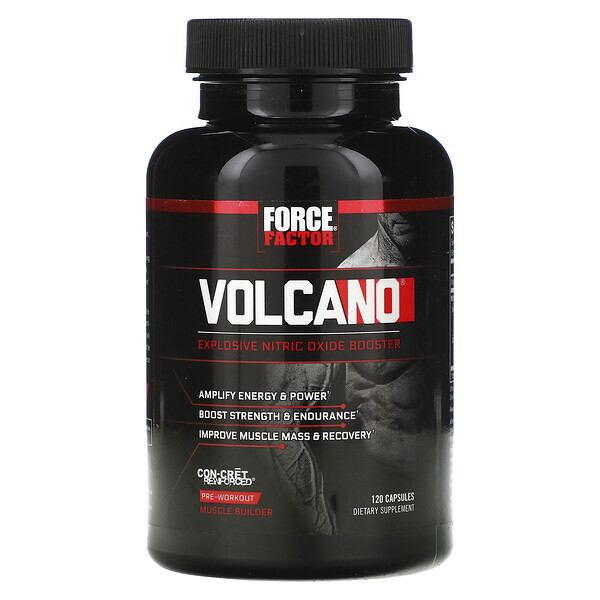 Force Factor, Volcano, Explosive Nitric Oxide Booster, 120 Capsules - Imagem 2