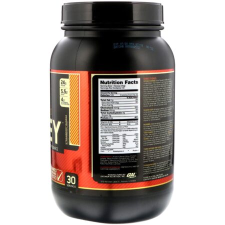 Optimum Nutrition, Gold Standard, Whey 100%, Banana Morango, 907 g (2 lbs) - Image 2